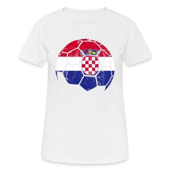 Croatia Soccer Ball Fußball - Frauen T-Shirt atmungsaktiv - Weiß - Vorne - AI Model Female 172 dark (172cm)