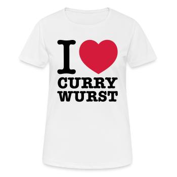 i love Currywurst - Frauen T-Shirt atmungsaktiv - Weiß - Vorne - AI Model Female 172 dark (172cm)