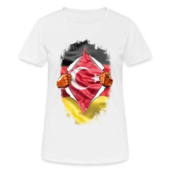 Double nationalité Allemagne Turquie - T-shirt respirant Femme - blanc - Devant - AI Model Female 172 dark (172cm)