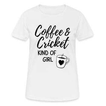 Coffee & cricket kind of girl. - Women's Breathable T-Shirt - white - Front - AI Model Female 172 dark (172cm)