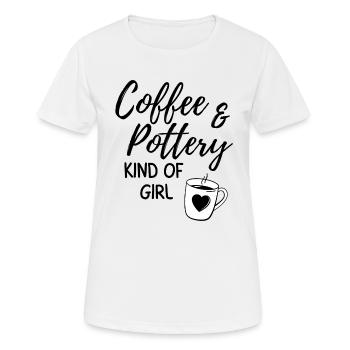 Café et poterie genre de fille. - T-shirt respirant Femme - blanc - Devant - AI Model Female 172 dark (172cm)