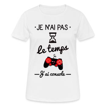 Keine Zeit, die ich Konsole - Aussenseiter - Gamer - Humor - Frauen T-Shirt atmungsaktiv - Weiß - Vorne - AI Model Female 172 dark (172cm)