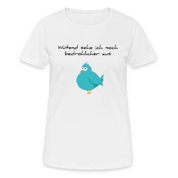 Wütend sehe ich noch bedrohlicher aus - Frauen T-Shirt atmungsaktiv - Weiß - Vorne - AI Model Female 172 dark (172cm)