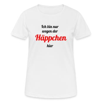 Je suis juste ici pour les snacks - T-shirt respirant Femme - blanc - Devant - AI Model Female 172 dark (172cm)