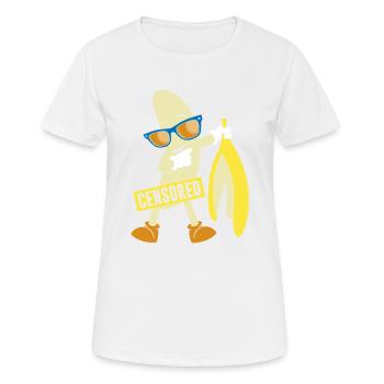 Censored naked banana - Women's Breathable T-Shirt - white - Front - AI Model Female 172 dark (172cm)