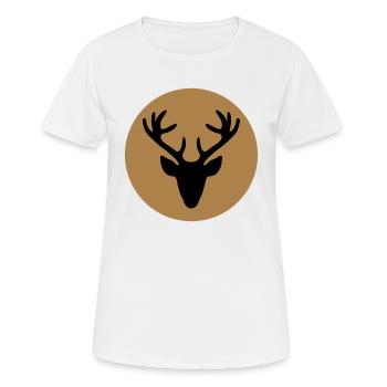 Trachten Weihnachts Motiv HIrschkopf / Dirndl - Frauen T-Shirt atmungsaktiv - Weiß - Vorne - AI Model Female 172 dark (172cm)