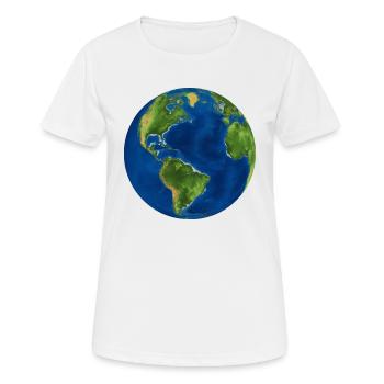 globe - T-shirt respirant Femme - blanc - Devant - AI Model Female 172 dark (172cm)