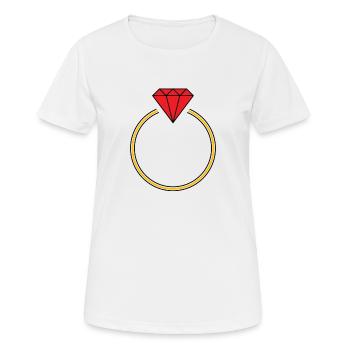 Diamantring - Frauen T-Shirt atmungsaktiv - Weiß - Vorne - AI Model Female 172 dark (172cm)