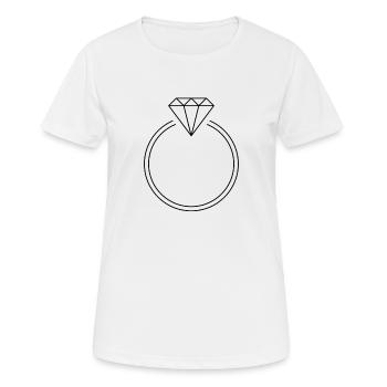 Ring Diamant Rubin Smaragd Schmuck Geschenk Idee - Frauen T-Shirt atmungsaktiv - Weiß - Vorne - AI Model Female 172 dark (172cm)
