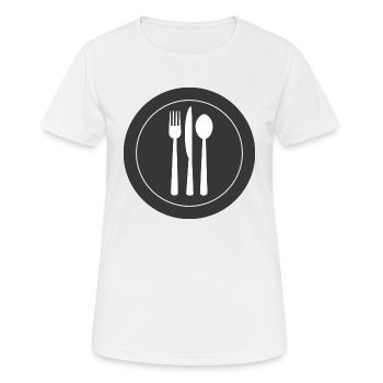 couverts vaisselle flatware silverware cutlery154 - T-shirt respirant Femme - blanc - Devant - AI Model Female 172 dark (172cm)