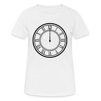 clock watch clock time time - Women's Breathable T-Shirt - white - Front - AI Model Female 172 dark (172cm)