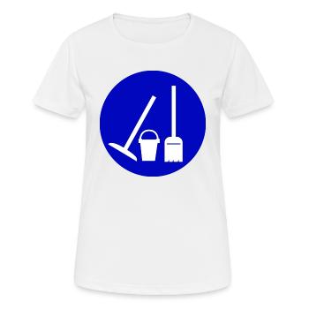 Nettoyage Nettoyage Nettoyage dame balai wischmop66 - T-shirt respirant Femme - blanc - Devant - AI Model Female 172 dark (172cm)