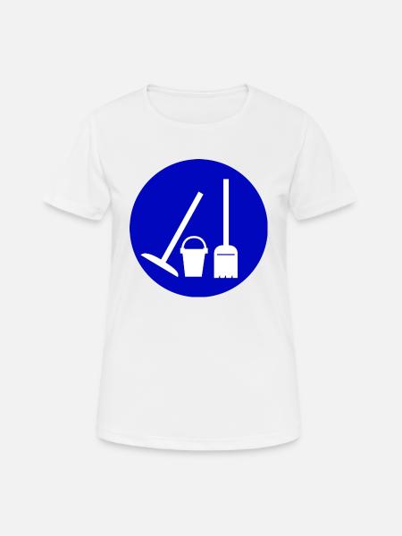 Nettoyage Nettoyage Nettoyage dame balai wischmop66 - T-shirt respirant Femme - blanc