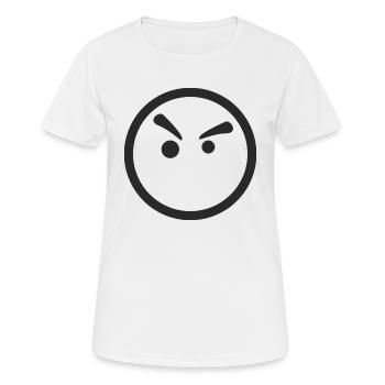 Smiley wütend - Frauen T-Shirt atmungsaktiv - Weiß - Vorne - AI Model Female 172 dark (172cm)