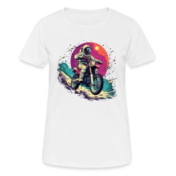 Moto-Cross Astronaut - Frauen T-Shirt atmungsaktiv - Weiß - Vorne - AI Model Female 172 dark (172cm)