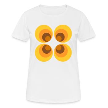 70er Jahre Blume Muster gelb - Frauen T-Shirt atmungsaktiv - Weiß - Vorne - AI Model Female 172 dark (172cm)