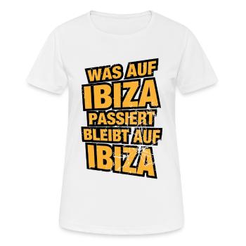 Ibiza - Frauen T-Shirt atmungsaktiv - Weiß - Vorne - AI Model Female 172 dark (172cm)