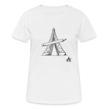 Tour Eiffel Crayon - T-shirt respirant Femme - blanc - Devant - AI Model Female 172 dark (172cm)