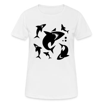 Hai - aileron de requin - T-shirt respirant Femme - blanc - Devant - AI Model Female 172 dark (172cm)