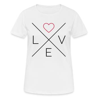 LOVE <3 Compass - T-shirt respirant Femme - blanc - Devant - AI Model Female 172 dark (172cm)