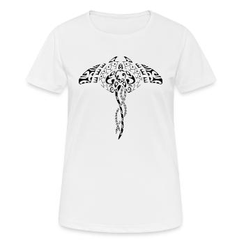Maori Tattoo Weisheit schwarz - Frauen T-Shirt atmungsaktiv - Weiß - Vorne - AI Model Female 172 dark (172cm)