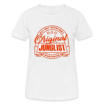 Original Junglist WORLDWIDE [org002] - Women's Breathable T-Shirt - white - Front - AI Model Female 172 dark (172cm)