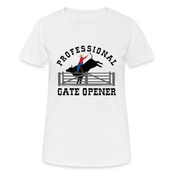 Ouvre-porte professionnel - T-shirt respirant Femme - blanc - Devant - AI Model Female 172 dark (172cm)