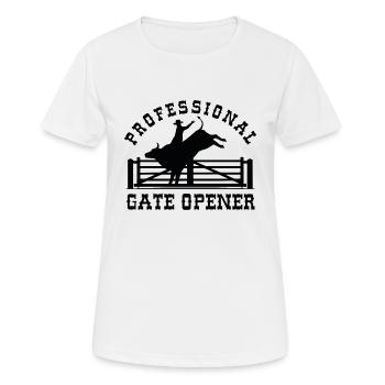Ouvre-porte professionnel - T-shirt respirant Femme - blanc - Devant - AI Model Female 172 dark (172cm)