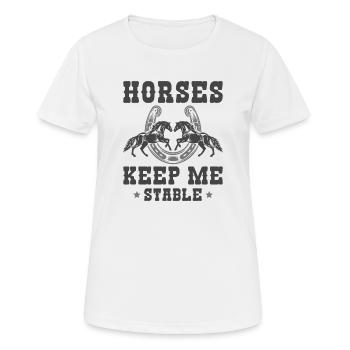 Horses Keep Me Stable - Women's Breathable T-Shirt - white - Front - AI Model Female 172 dark (172cm)