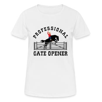 Ouvre-porte professionnel - T-shirt respirant Femme - blanc - Devant - AI Model Female 172 dark (172cm)