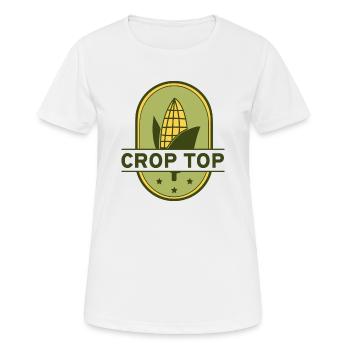 Crop-Top - Frauen T-Shirt atmungsaktiv - Weiß - Vorne - AI Model Female 172 dark (172cm)