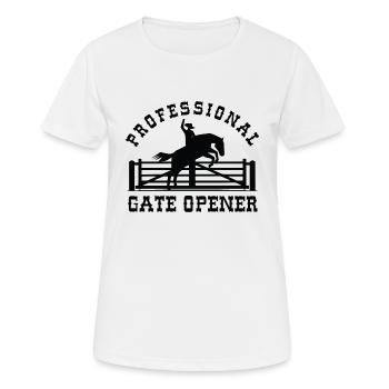 Professional Gate Opener - Women's Breathable T-Shirt - white - Front - AI Model Female 172 dark (172cm)