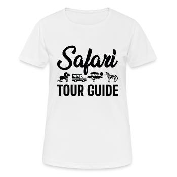 Guide touristique Safari - T-shirt respirant Femme - blanc - Devant - AI Model Female 172 dark (172cm)