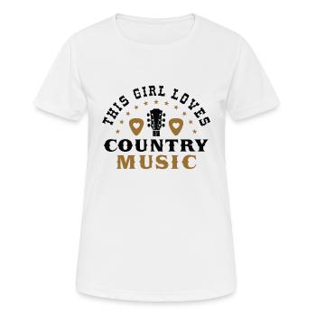 Dieses Mädchen liebt Country-Musik - Frauen T-Shirt atmungsaktiv - Weiß - Vorne - AI Model Female 172 dark (172cm)