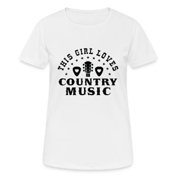 Dieses Mädchen liebt Country-Musik - Frauen T-Shirt atmungsaktiv - Weiß - Vorne - AI Model Female 172 dark (172cm)
