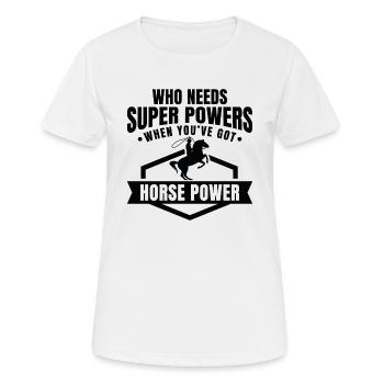 Puissance des chevaux - T-shirt respirant Femme - blanc - Devant - AI Model Female 172 dark (172cm)