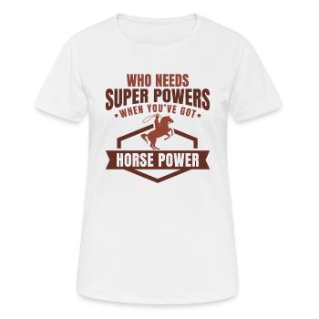 Puissance en chevaux - T-shirt respirant Femme - blanc - Devant - AI Model Female 172 dark (172cm)