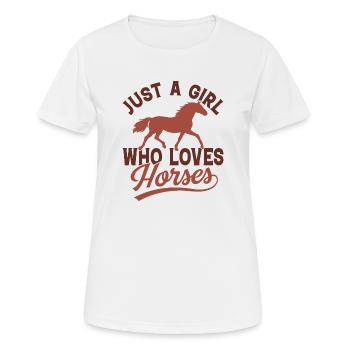 Juste une fille qui aime les chevaux - T-shirt respirant Femme - blanc - Devant - AI Model Female 172 dark (172cm)