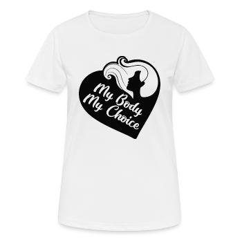 Mon corps mon choix - T-shirt respirant Femme - blanc - Devant - AI Model Female 172 dark (172cm)