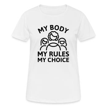 My Body My Rules My Choice - Women's Breathable T-Shirt - white - Front - AI Model Female 172 dark (172cm)