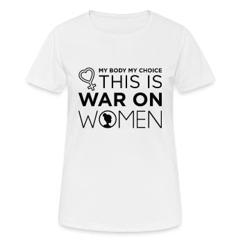 C’est la guerre contre les femmes - T-shirt respirant Femme - blanc - Devant - AI Model Female 172 dark (172cm)