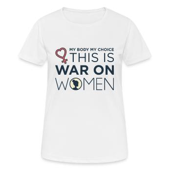C’est la guerre contre les femmes - T-shirt respirant Femme - blanc - Devant - AI Model Female 172 dark (172cm)