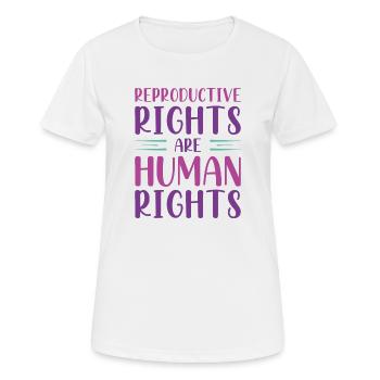Les droits reproductifs sont des droits de l’homme - T-shirt respirant Femme - blanc - Devant - AI Model Female 172 dark (172cm)
