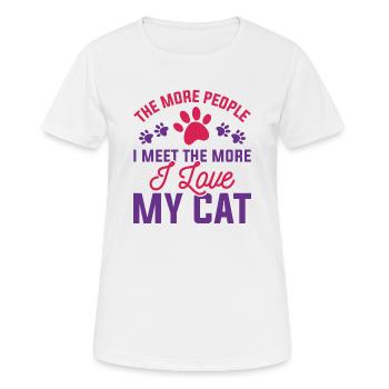 I Love My Cat - Women's Breathable T-Shirt - white - Front - AI Model Female 172 dark (172cm)