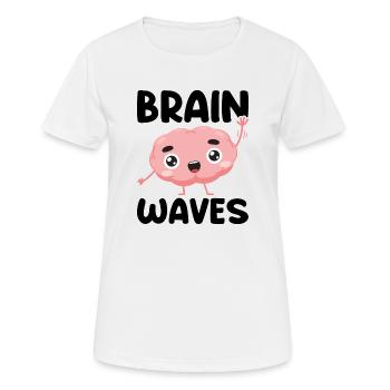 Ondes cérébrales - T-shirt respirant Femme - blanc - Devant - AI Model Female 172 dark (172cm)