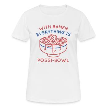 Avec Ramen Everything Is Possi-Bowl - T-shirt respirant Femme - blanc - Devant - AI Model Female 172 dark (172cm)