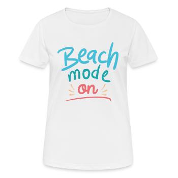 Strandmodus Ein - Frauen T-Shirt atmungsaktiv - Weiß - Vorne - AI Model Female 172 dark (172cm)