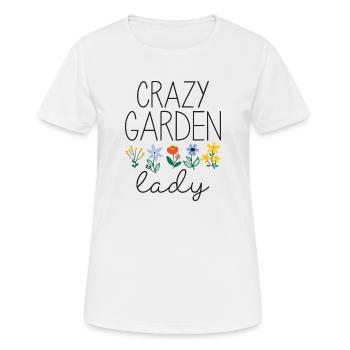 Verrückte Gartendame - Frauen T-Shirt atmungsaktiv - Weiß - Vorne - AI Model Female 172 dark (172cm)