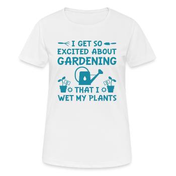 Je mouille mes plantes - T-shirt respirant Femme - blanc - Devant - AI Model Female 172 dark (172cm)
