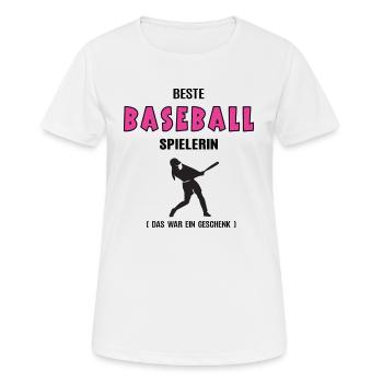 Baseball Spielerin Beste Baseballerin Geburtstag - Frauen T-Shirt atmungsaktiv - Weiß - Vorne - AI Model Female 172 dark (172cm)